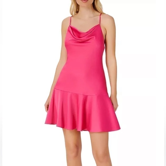 Aidan by Aidan Mattox Dresses & Skirts - Aidan by Aidan Mattox Cowl Neck Ruffled Hem Dress